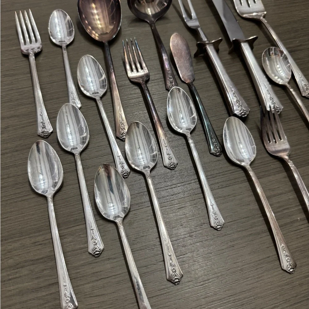 Vintage Holmes & Edward’s Silver INLAID Flatware-19 Pcs.